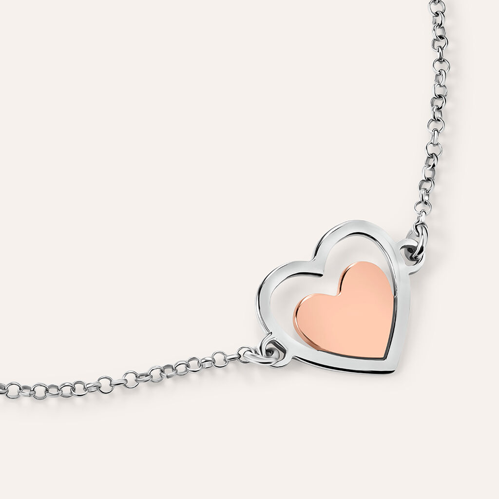 Bracciale Silver Collection Argento Bicolore Bianco / Rosa