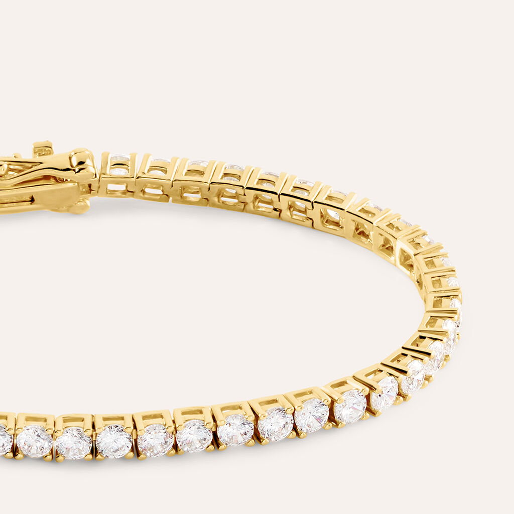 Bracciale Tennis Silver Glow Argento Dorato Cubic Zirconia