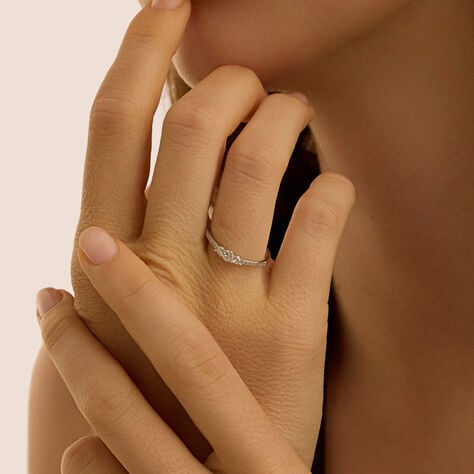 Anello Trilogy Grace Oro Bianco Diamante - Anelli con Pietre Donna | Stroili