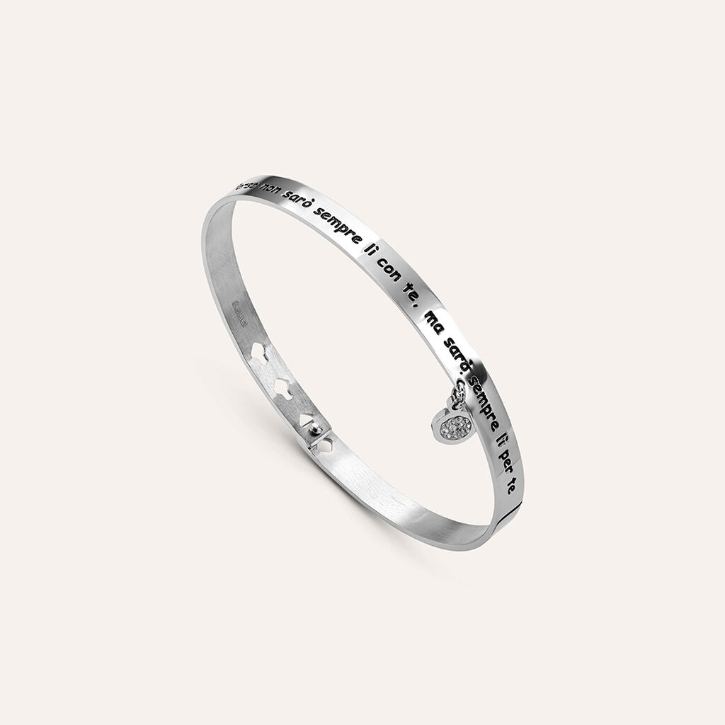 Bangle Lady Message Acciaio Cristallo - Bracciali Rigidi Donna | Stroili