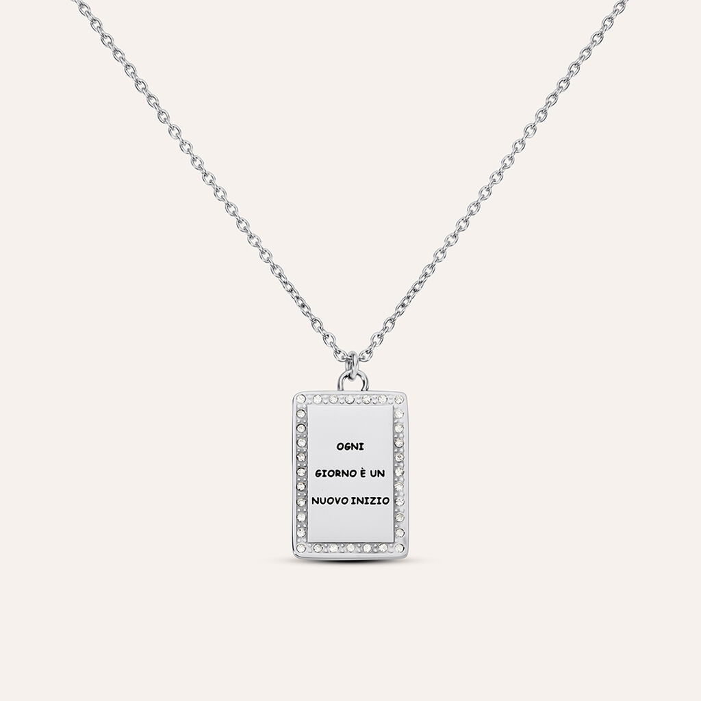 Collana Lady Message Acciaio Cristallo - Collane Donna | Stroili