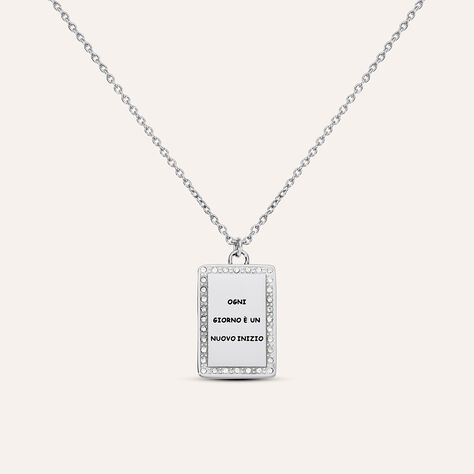 Collana Lady Message Acciaio Cristallo - Collane Donna | Stroili