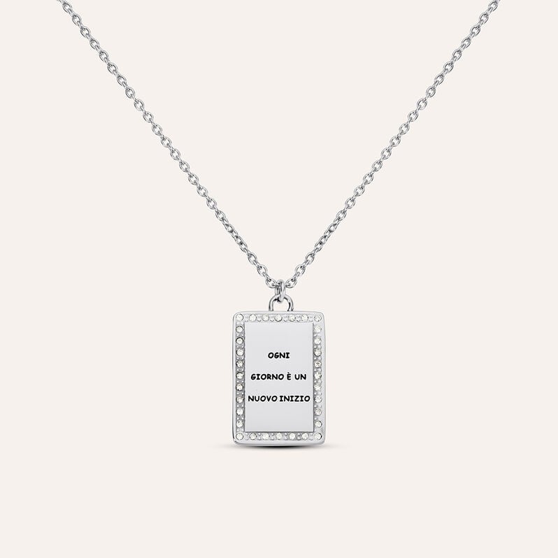 Collana Lady Message Acciaio Cristallo - Collane Donna | Stroili