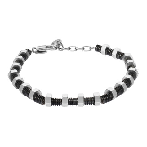 Bracciale Man Code Acciaio Bicolore Bianco / Nero - Bracciali Uomo | Stroili