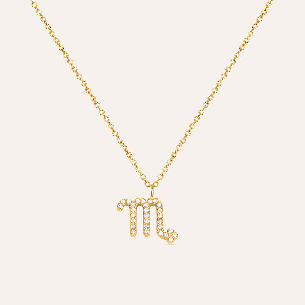 Collana Radiance Acciaio Dorato Cubic Zirconia