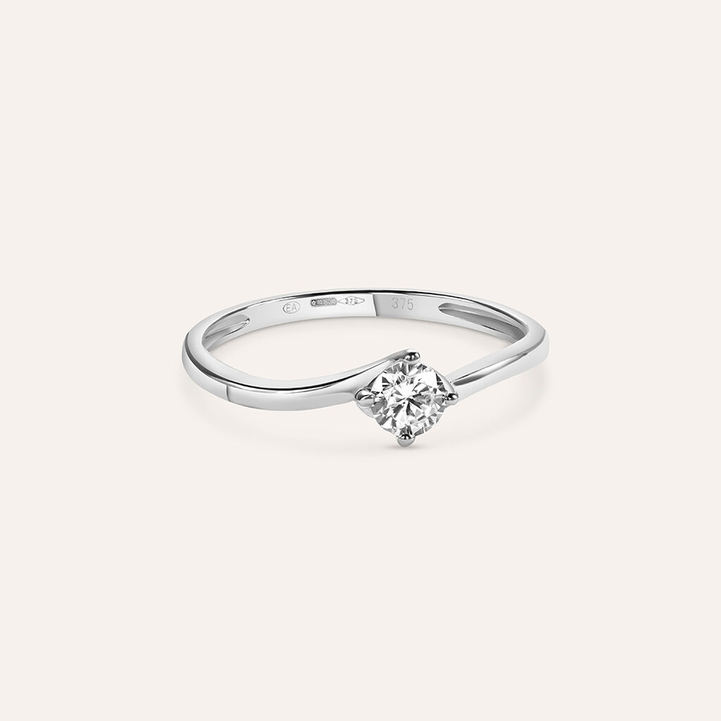 Anello Solitario Claire Oro Bianco Cubic Zirconia - Anelli con Pietre Donna | Stroili