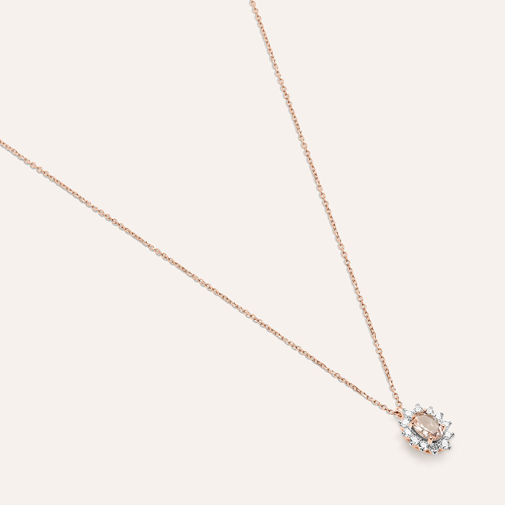 DazzlingRock Orecchini Donna In Oro Rosa 14k Con Morganite E Diamanti