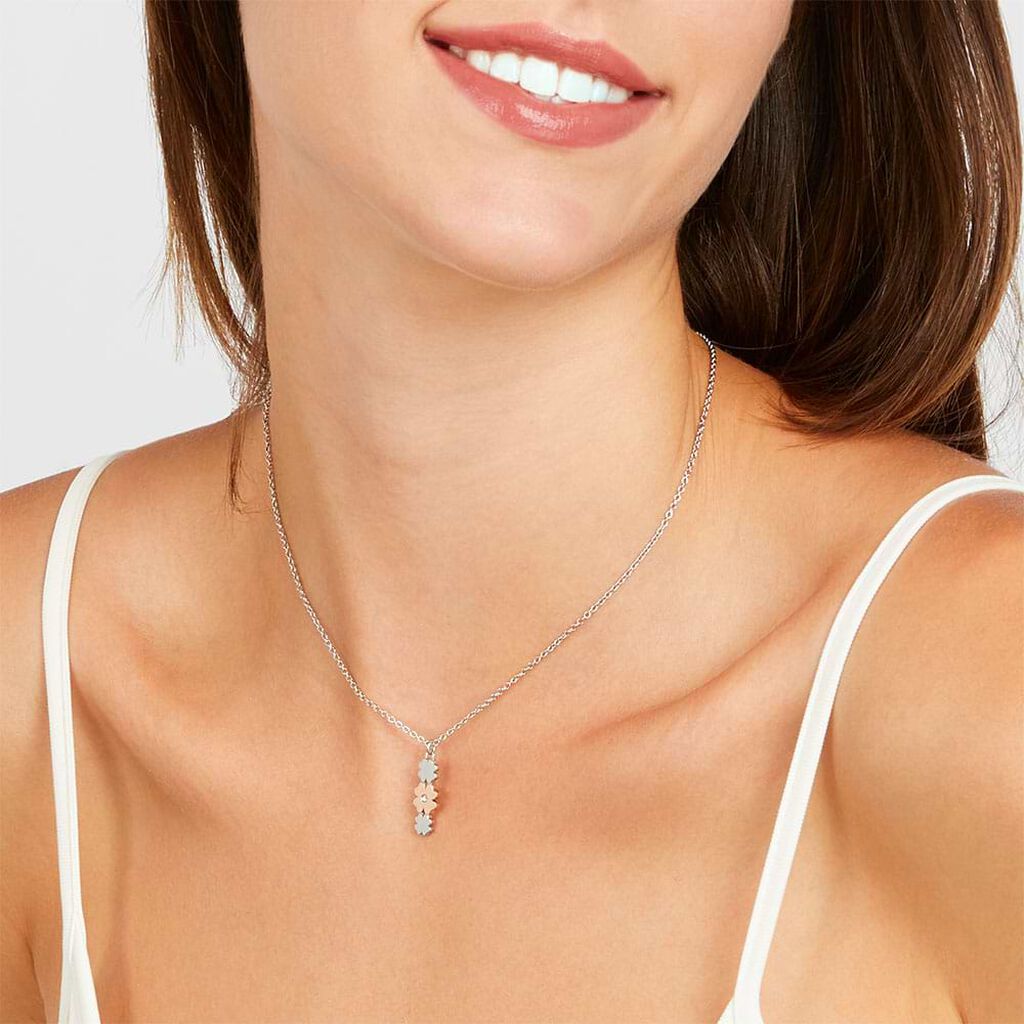 Collana Lady Chic Acciaio Bicolore Quadrifoglio e Cristalli - Collane Donna | Stroili