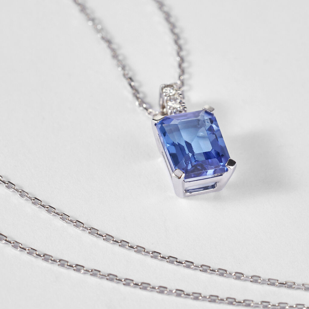 Collana Jasmine Oro Bianco Tanzanite Diamante - Collane Donna | Stroili