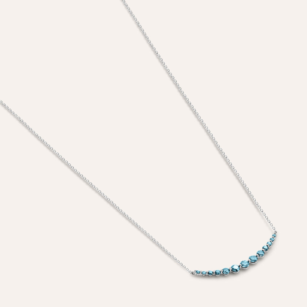 Collana Amélie Oro Bianco Topazio