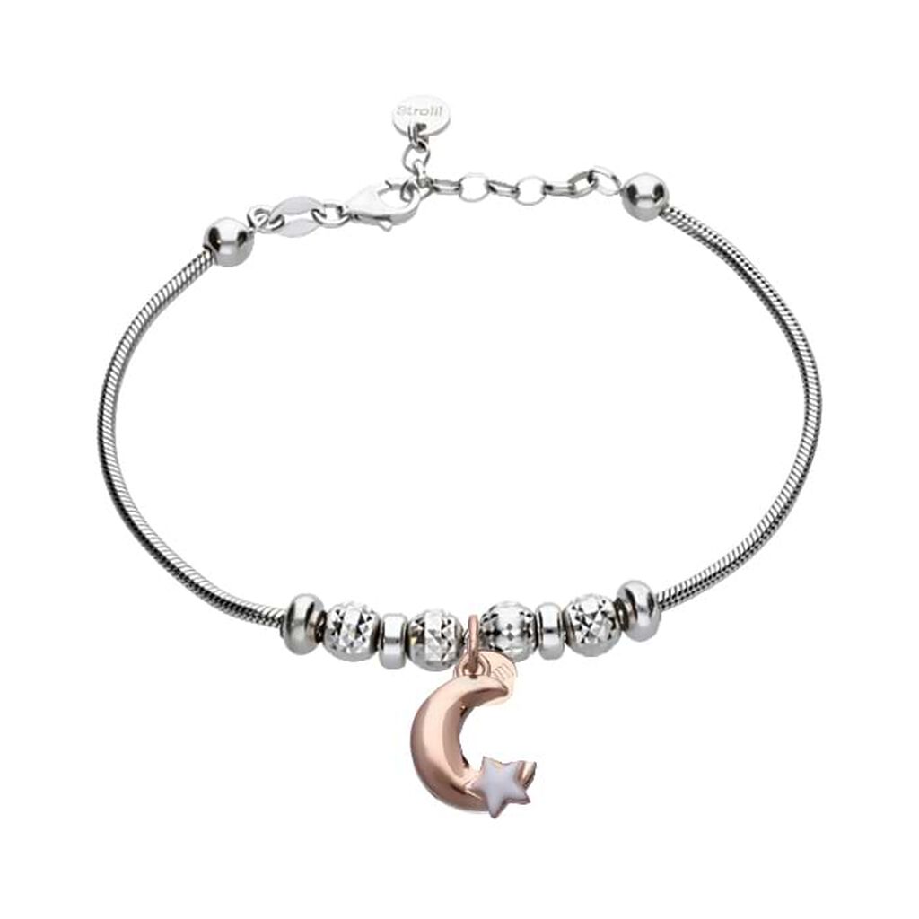 Charm luna in argento rosato e smalto - Charms Donna | Stroili