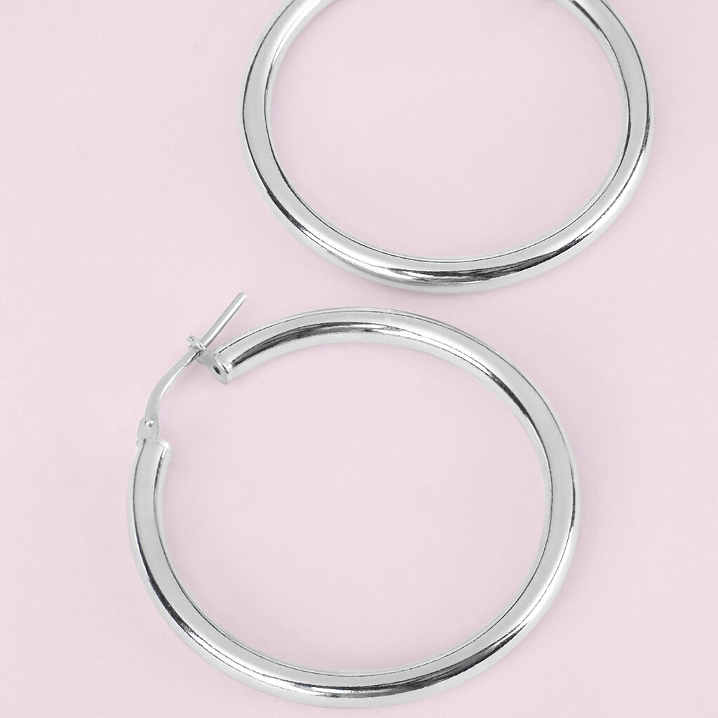 Orecchini A Cerchio Silver Collection Argento Rodiato - Orecchini a Cerchio Donna | Stroili