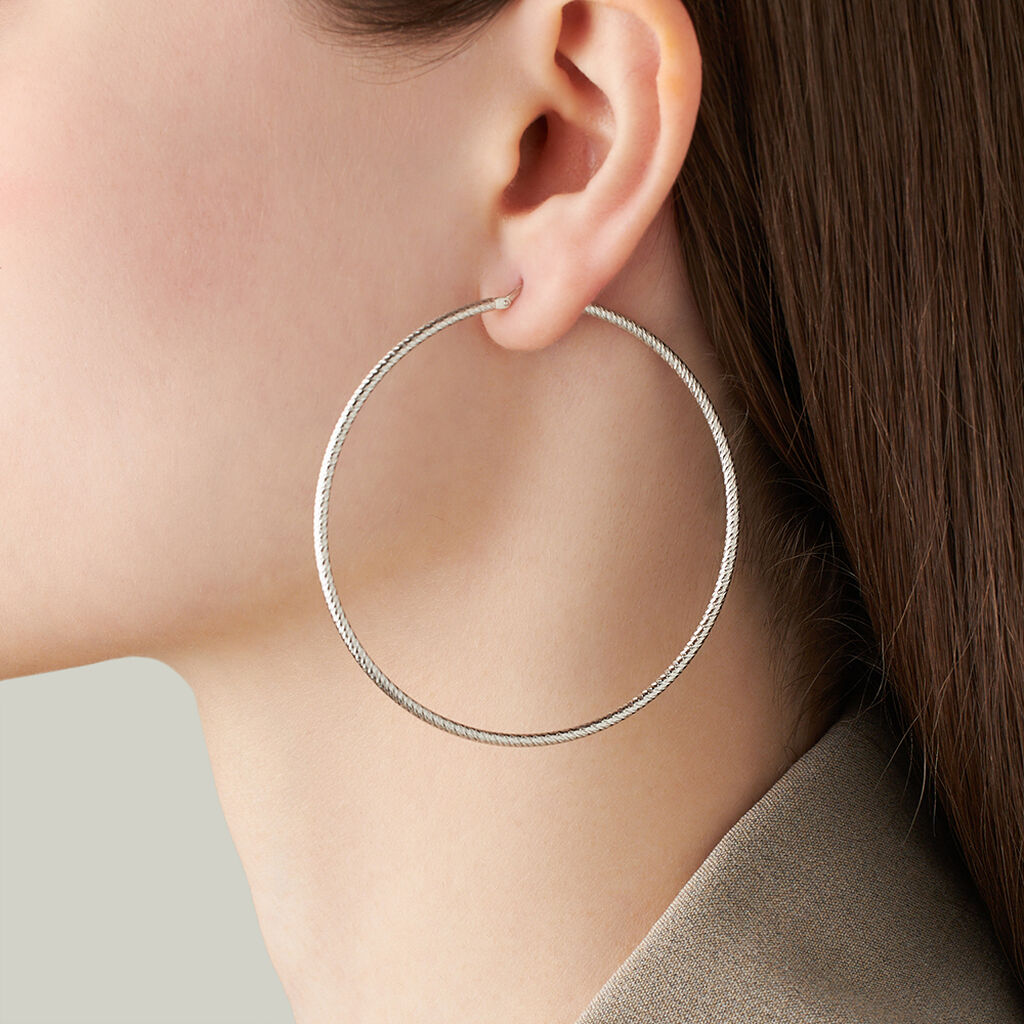 Orecchini A Cerchio Silver Collection Argento Rodiato - Orecchini a Cerchio Donna | Stroili