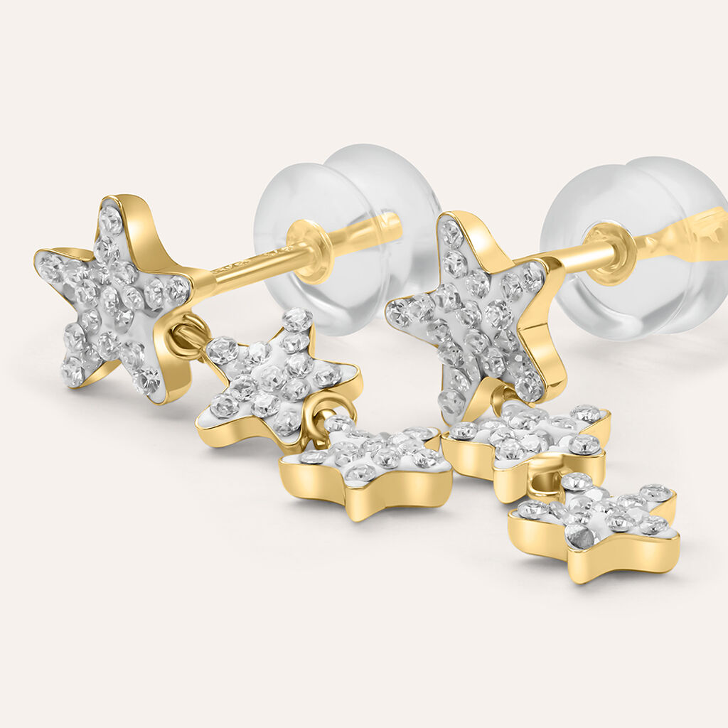 Orecchini Pendenti Christelle Oro Giallo Cristallo