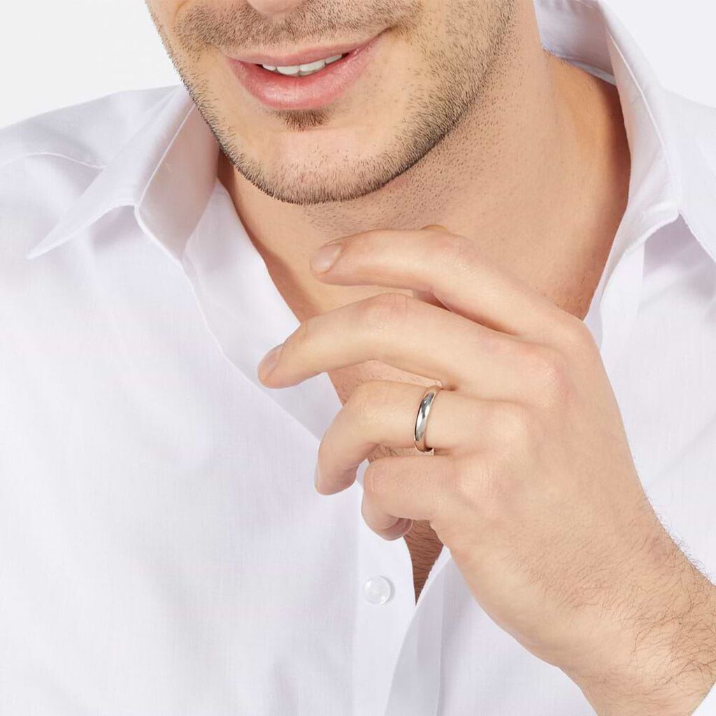 Fede Mantovana 4 mm Oro Bianco - Anelli con Incisione Unisex | Stroili
