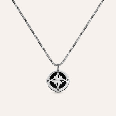 Collana Man Code Acciaio Bicolore Bianco / Nero