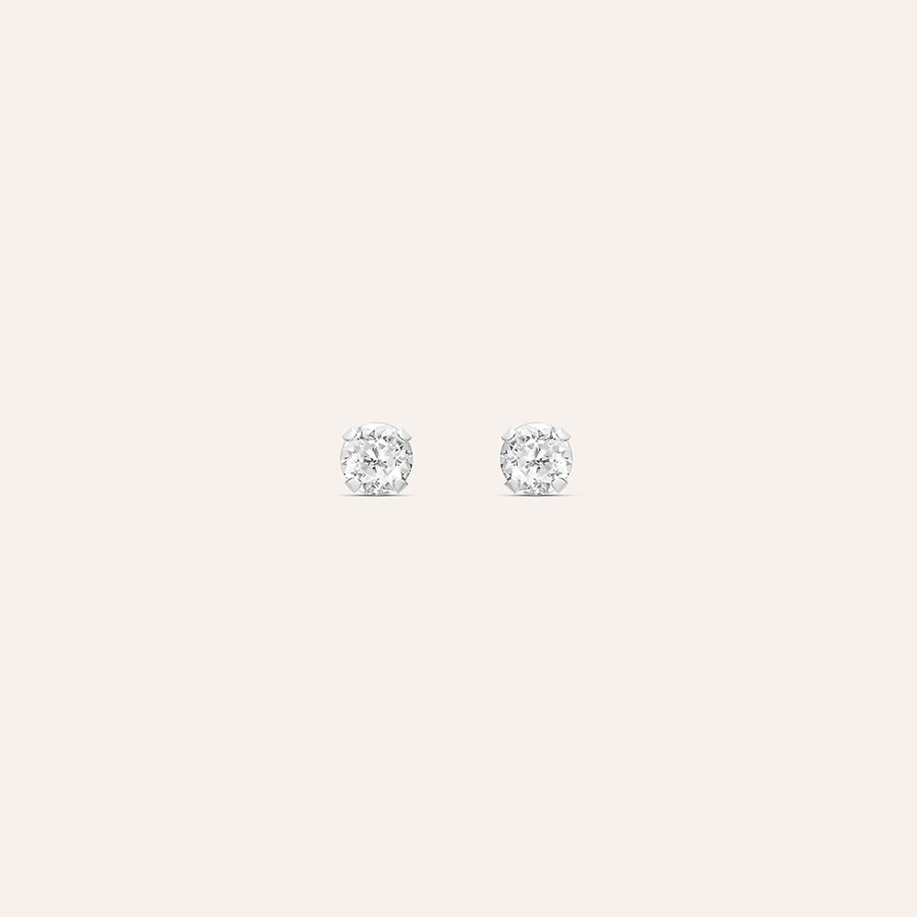 Orecchini Lobo Punto Luce Bon Ton Oro Bianco Cubic Zirconia - Orecchini a Lobo Donna | Stroili