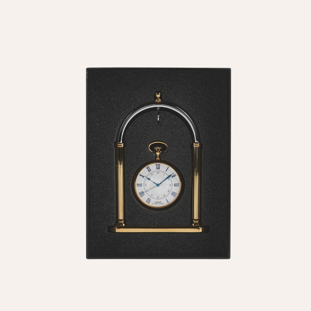 Set Orologio da Tasca Capital in Metallo e Stand in Metallo