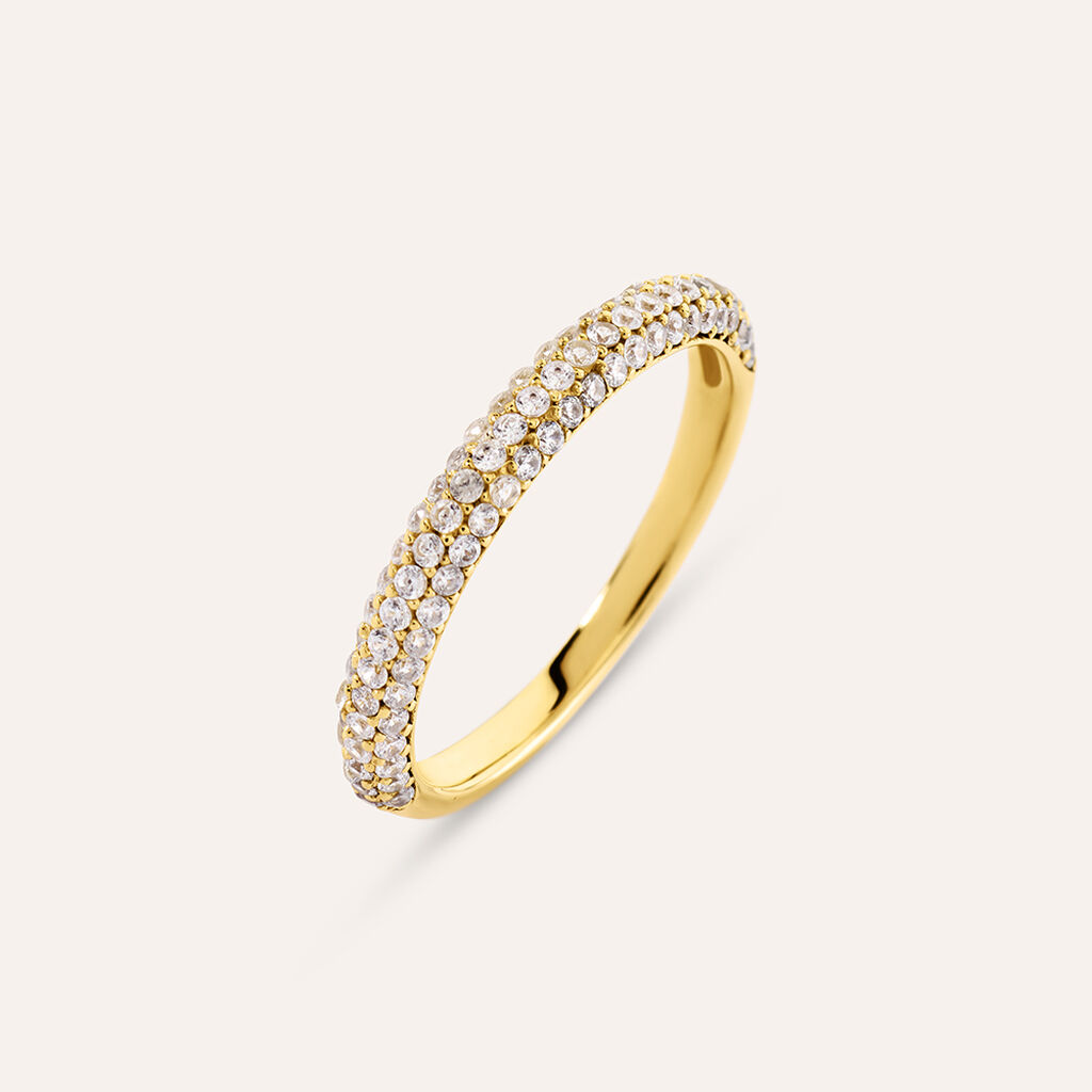 Anello Fedina Desideria Argento Nobile Dorato Cubic Zirconia