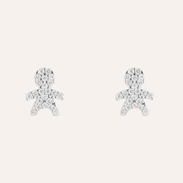 Orecchini Lobo Claire Oro Bianco Cubic Zirconia