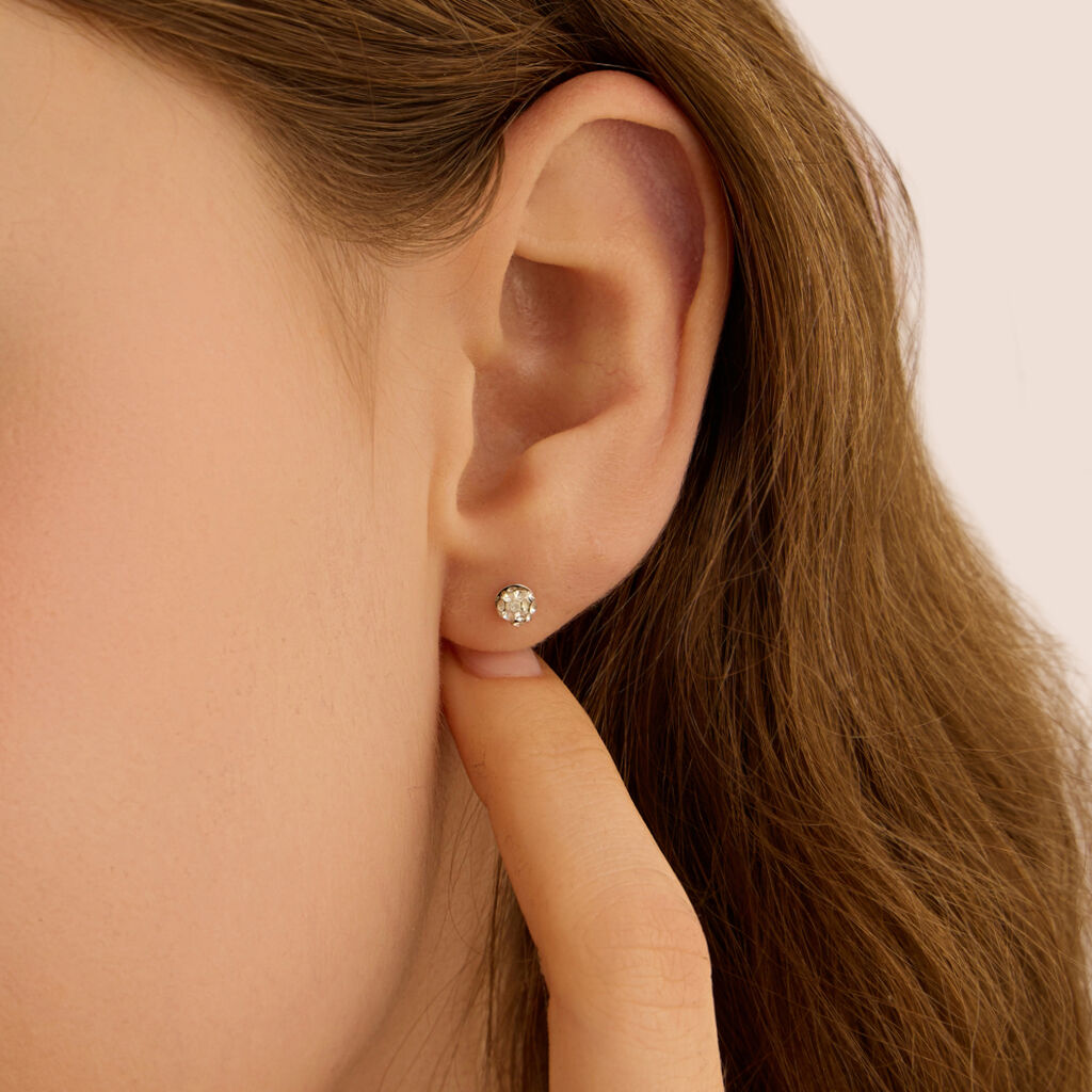 Orecchini Lobo Christelle Oro Bianco Cristallo