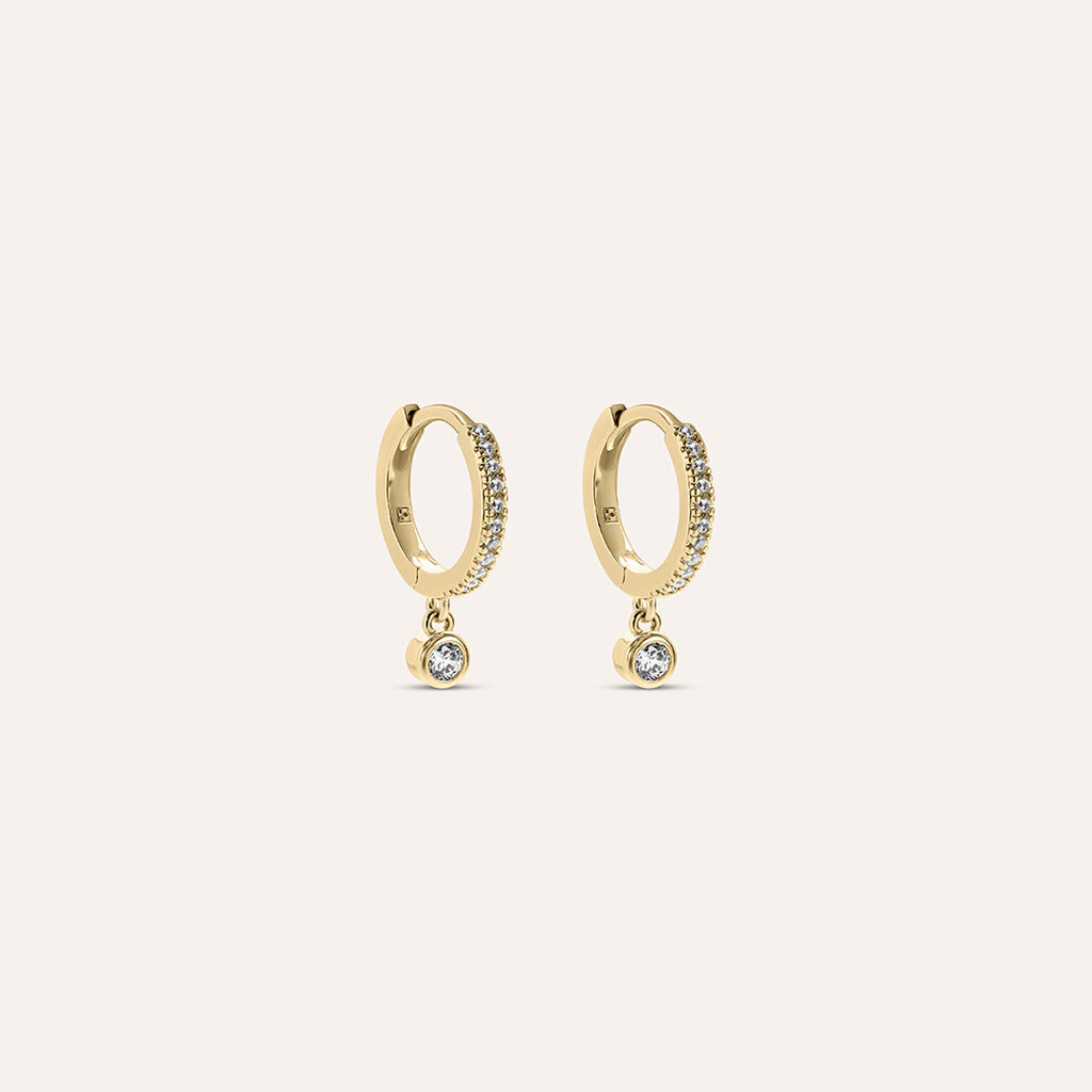 Orecchini A Cerchio Golden Dream Placcato Oro Giallo Cubic Zirconia - Orecchini a Cerchio Donna | Stroili