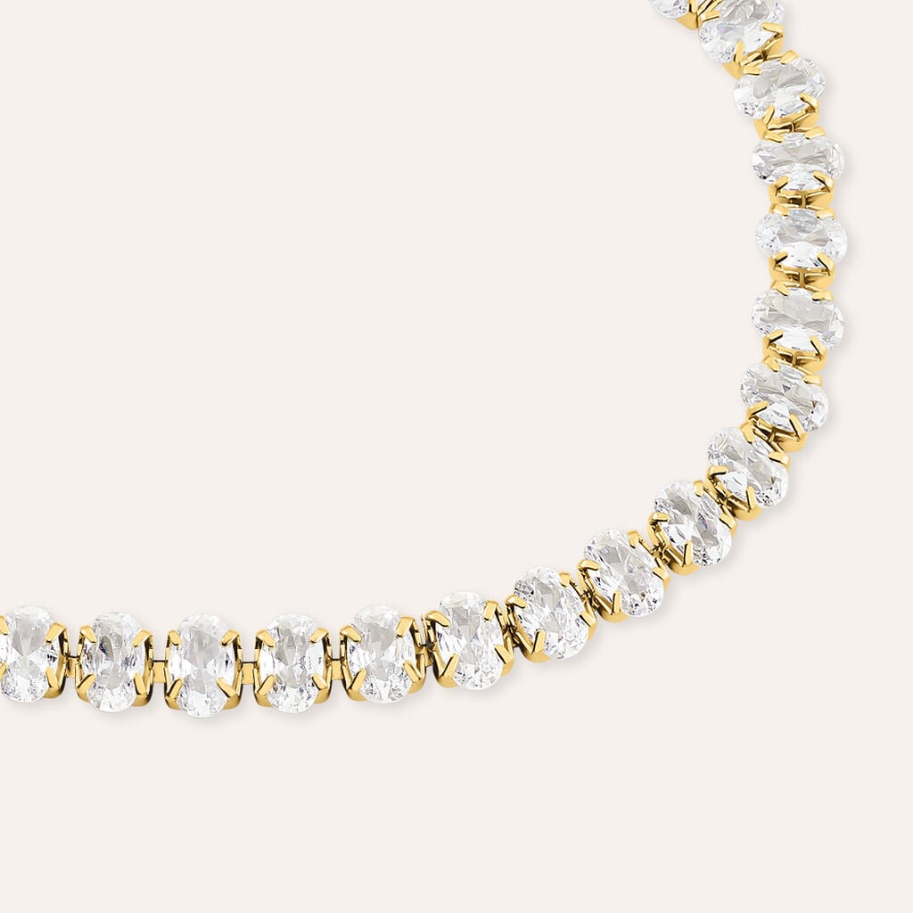 Bracciale Tennis Aura Acciaio Dorato Cubic Zirconia
