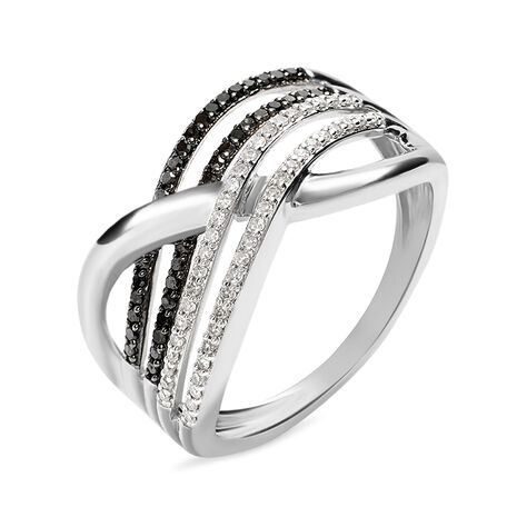 Anello Fascia Sophia Oro Bianco Diamante - Anelli a Fascia Larga Donna | Stroili