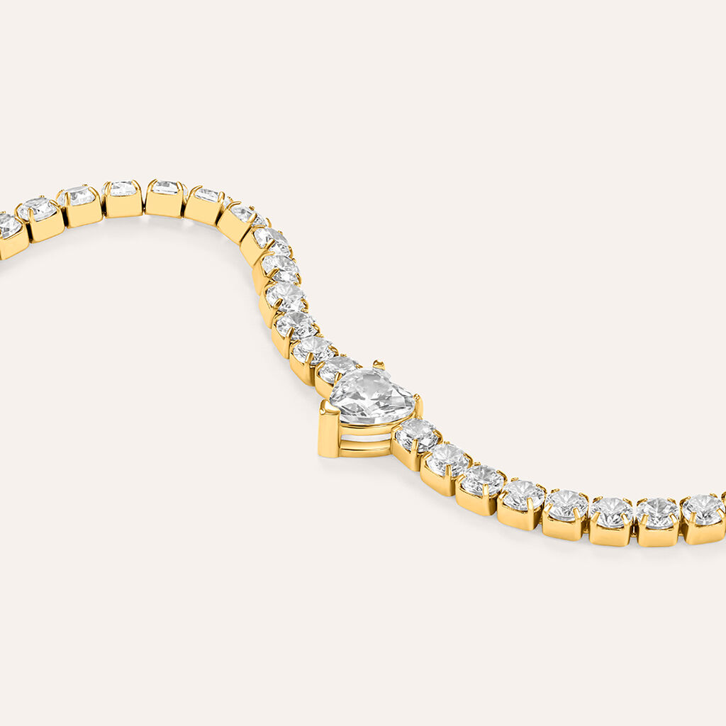 Bracciale Aura Acciaio Dorato Cristallo