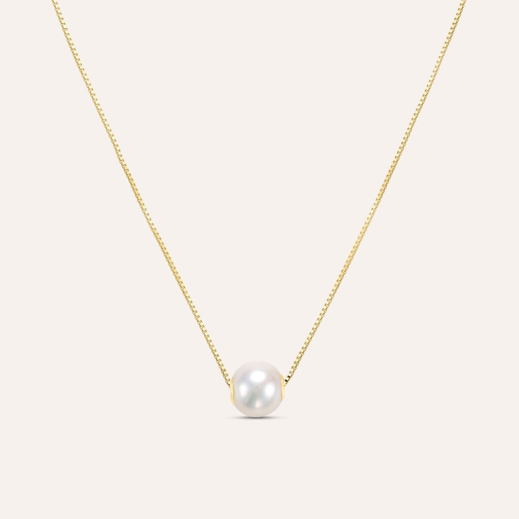 Collana Gabrielle Oro Giallo Perla D'Acqua Dolce