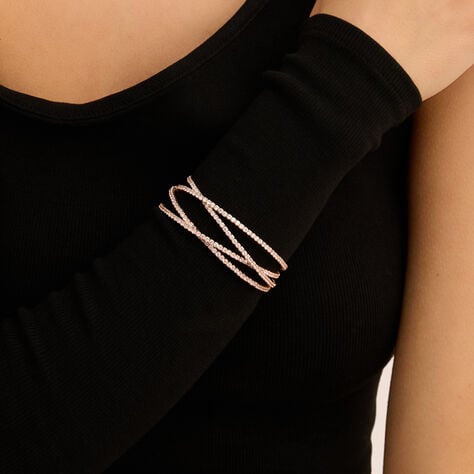 Bangle Romantic Shine Metallo Rosa Cristallo - Bracciali Rigidi Donna | Stroili