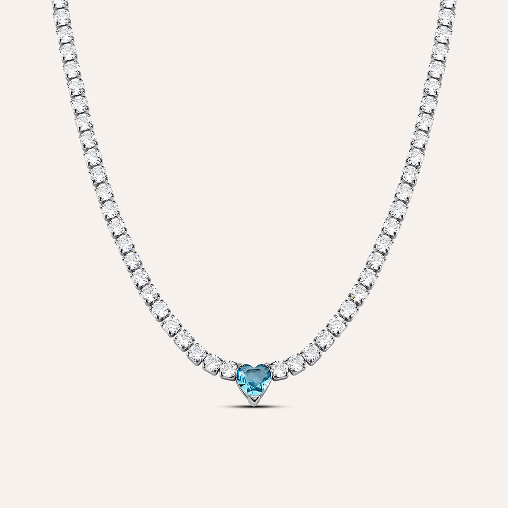 Collana Tennis Aura Acciaio Cristallo