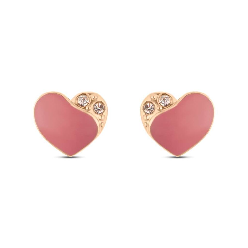 Orecchini Lobo Lady Sweet Acciaio Rosa Cristallo - Orecchini a Lobo Donna | Stroili