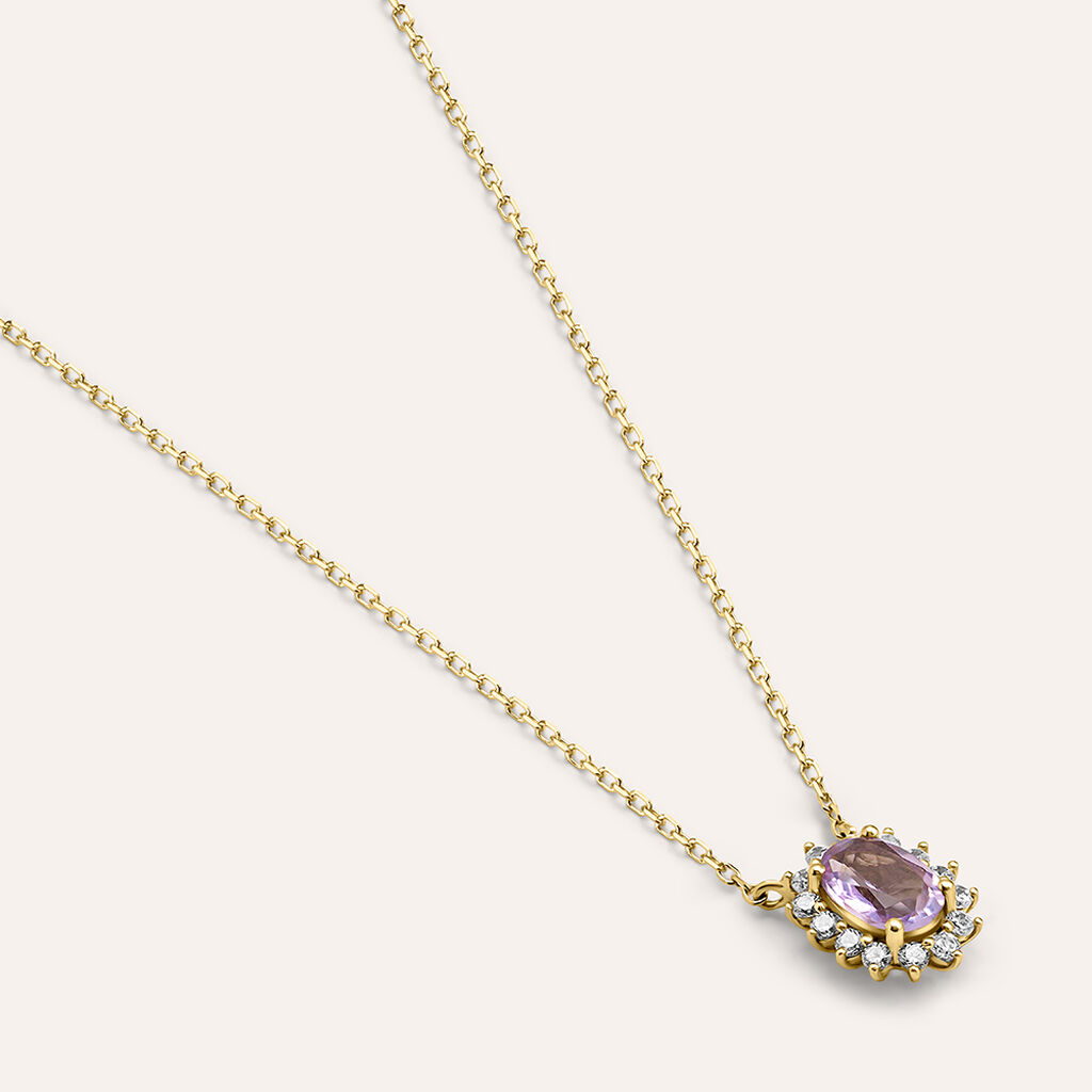 Collana Amélie Oro Giallo Ametista Cubic Zirconia - Collane Donna | Stroili