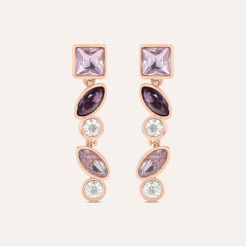 Orecchini Pendenti Violet Ottone Rosa Cristallo - Orecchini Pendenti Donna | Stroili