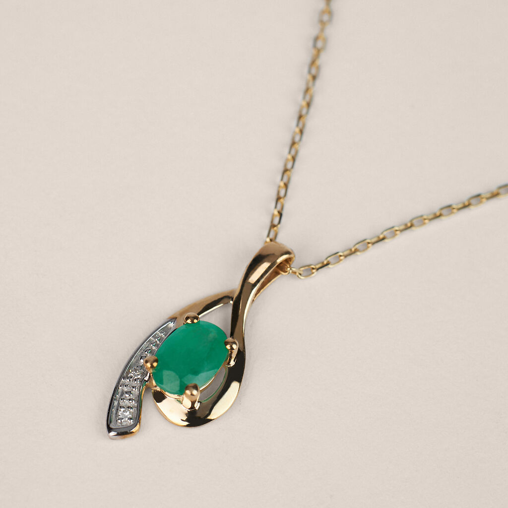 Collana Charlotte Oro Bicolore Smeraldo Diamante - Collane Donna | Stroili