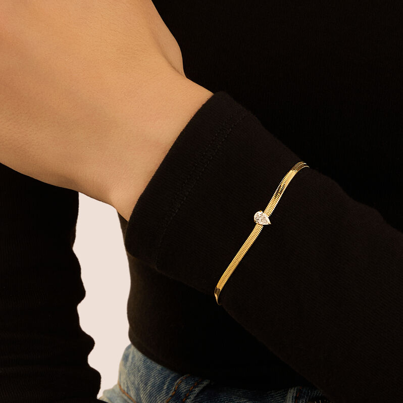Bracciale Radiance Acciaio Dorato Cristallo - Bracciali Donna | Stroili