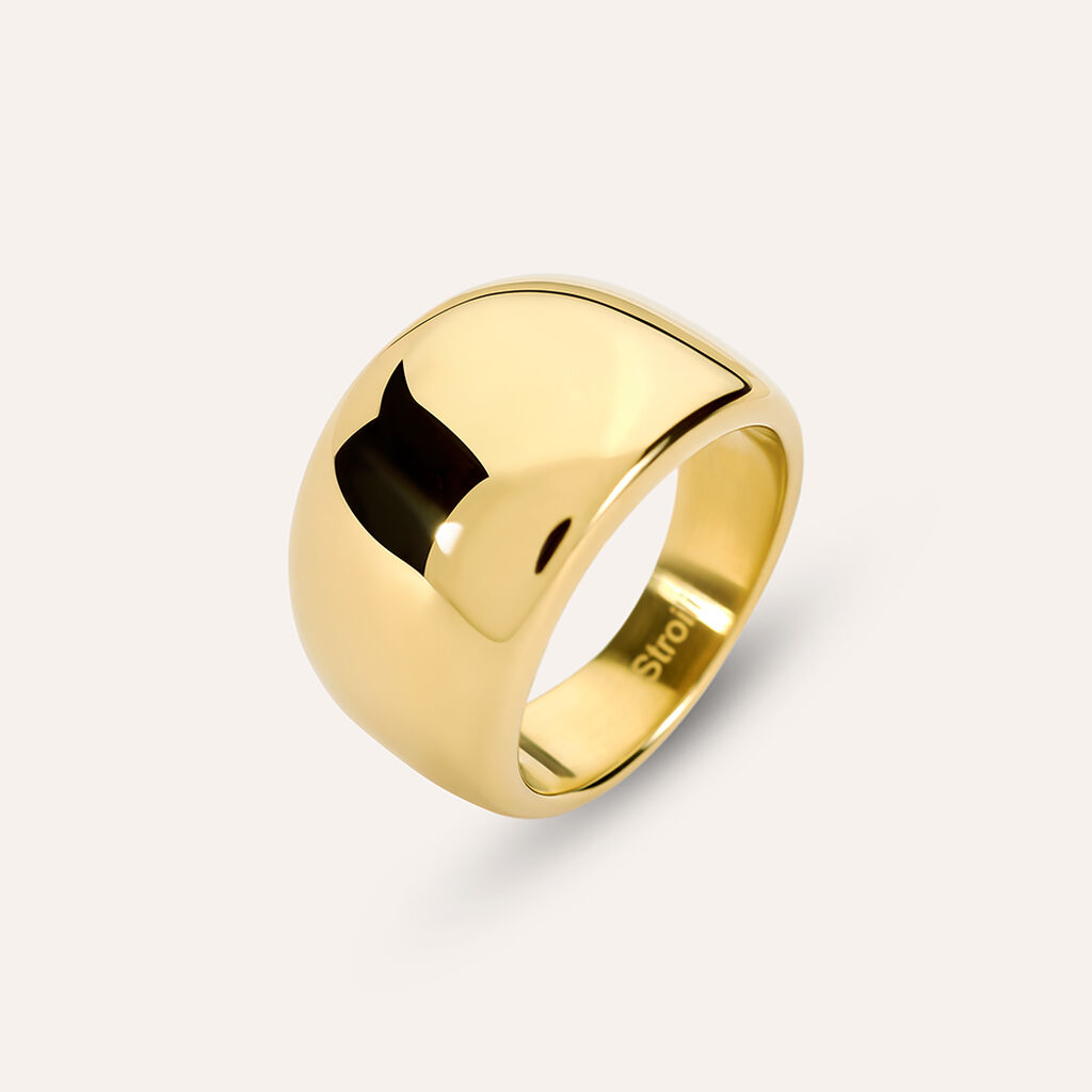 Anello Fascia Lady Code Acciaio Dorato - Anelli Moderni Donna | Stroili