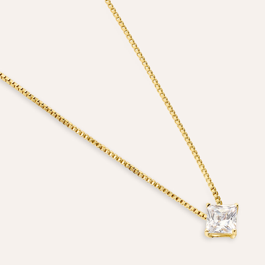 Collana Punto Luce Silver Glow Argento Dorato Cubic Zirconia