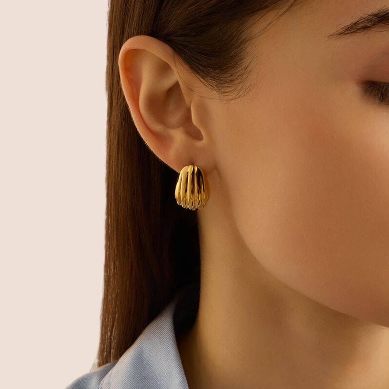 Orecchini Lobo Radiance Acciaio Dorato - Orecchini a Lobo Donna | Stroili