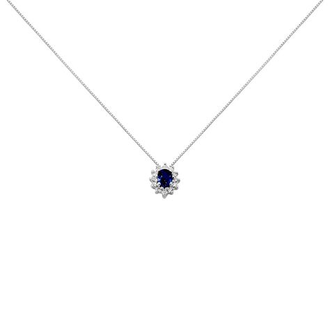 Collana Elizabeth Crown Oro Bianco Zaffiro Diamante - Collane Donna | Stroili