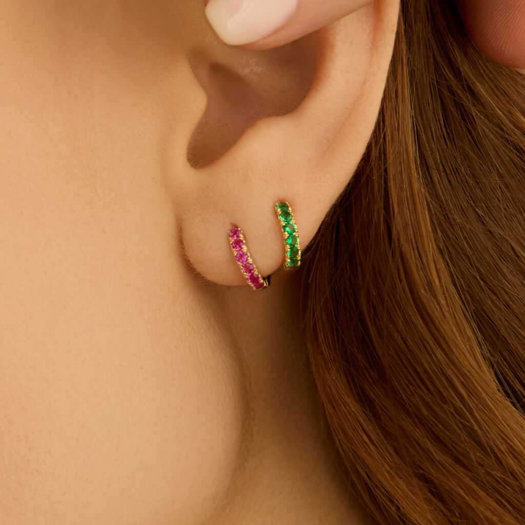 Orecchini A Cerchio Toujours Oro Giallo Cubic Zirconia