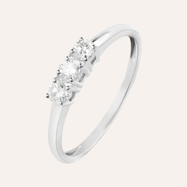 Anello Trilogy Firmamenti Oro Bianco Diamante - Anelli con Pietre Donna | Stroili