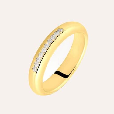 Fede Classica Leggera 4 mm Oro Giallo Diamante Fede Classica Leggera 4 mm Oro Giallo Diamante