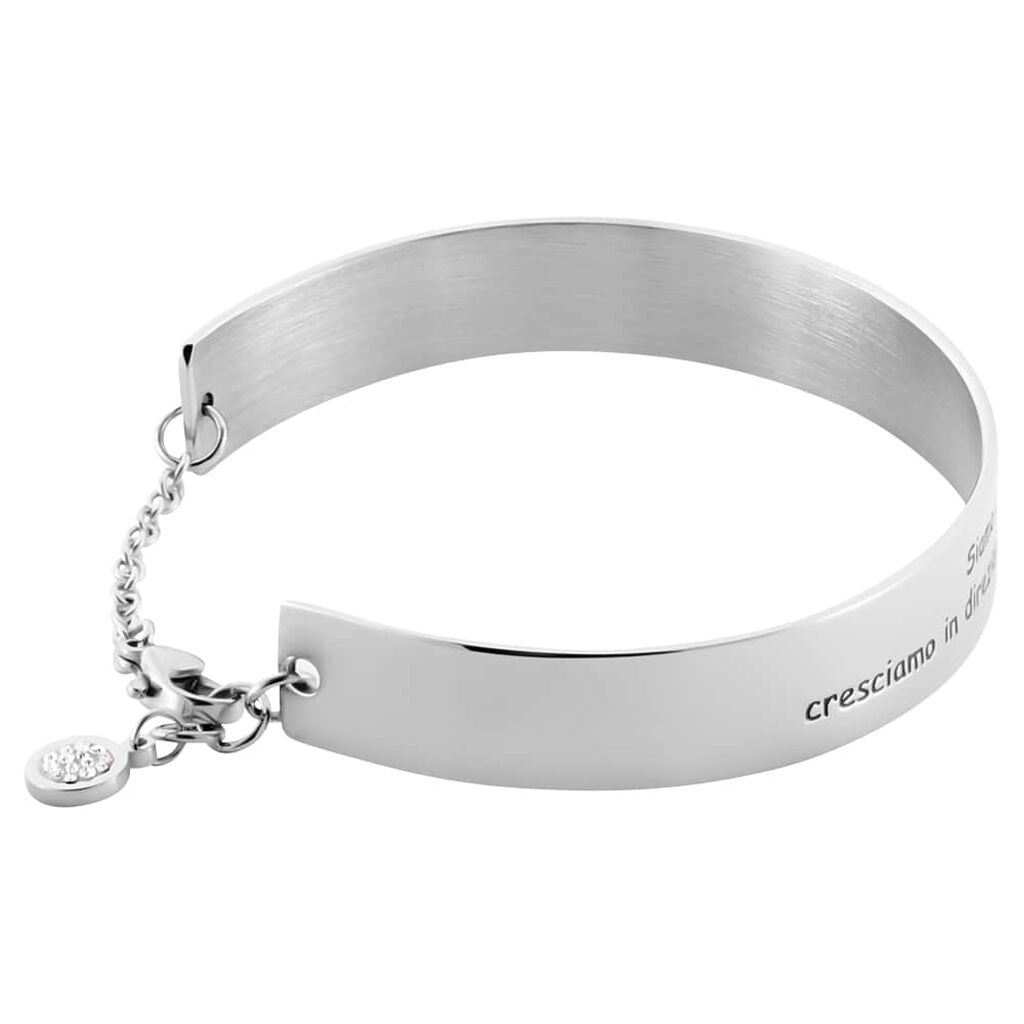 Bangle Lady Message Acciaio Cristallo - Bracciali Rigidi Donna | Stroili