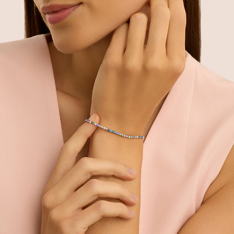Bracciale Tennis Romantic Shine Metallo Cristallo - Bracciali Tennis Donna | Stroili