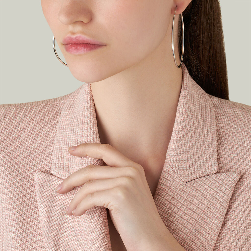 Orecchini A Cerchio Silver Collection Argento Rodiato