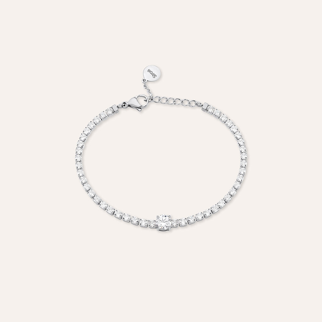 Bracciale Tennis Aura Acciaio Cristallo