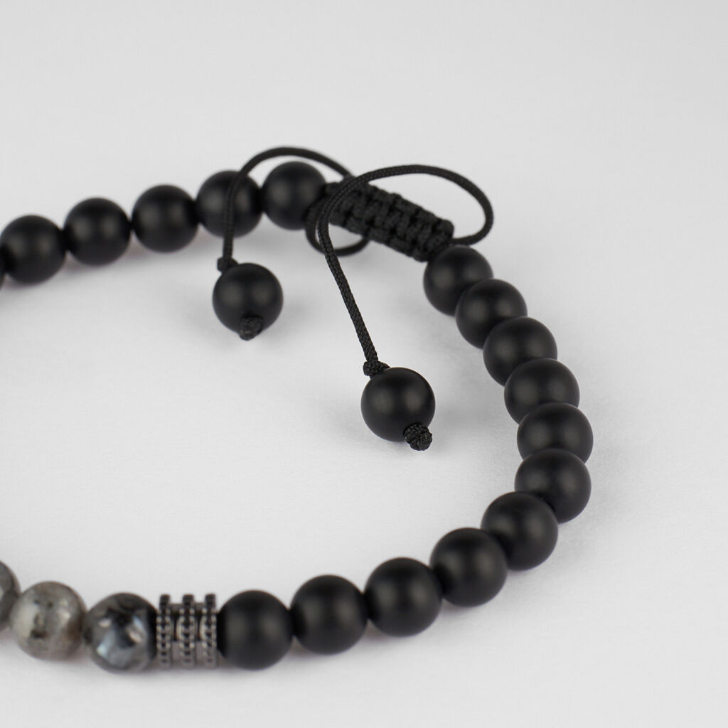 Bracciale Man Code Ottone Nero Labradorite