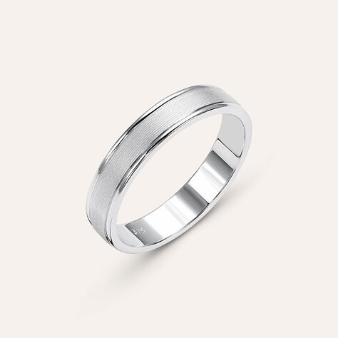Fede Classica Satinata 4 mm Oro Bianco - Anelli con Incisione Uomo | Stroili